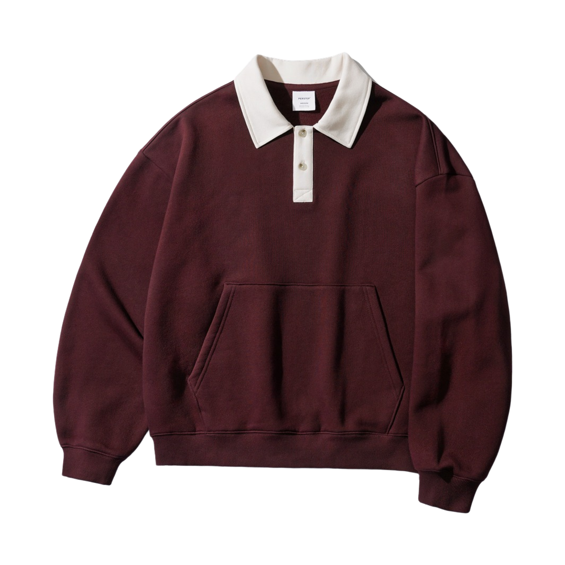 HYMT4526_Burgundy_292 PERSTEP Nomad Two Tone Collar Sweatshirts Burgundy HYMT4526