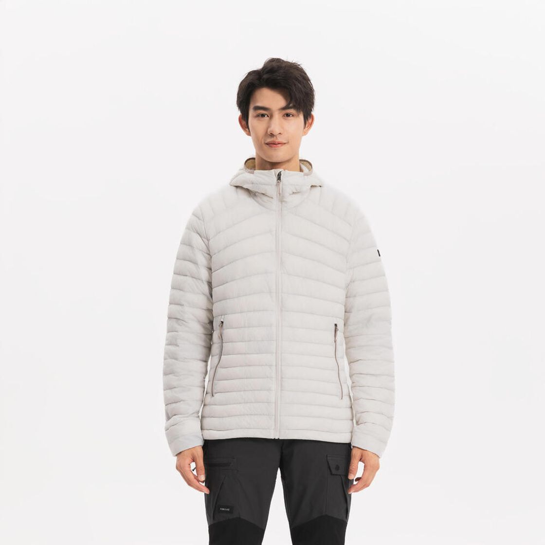 데카트론 남성 등산 다운 후드 재킷 트렉 100 펄 베이지(Decathlon Men's Hiking Down Hooded Jacket Trek 100 Pearl Beige) - 2