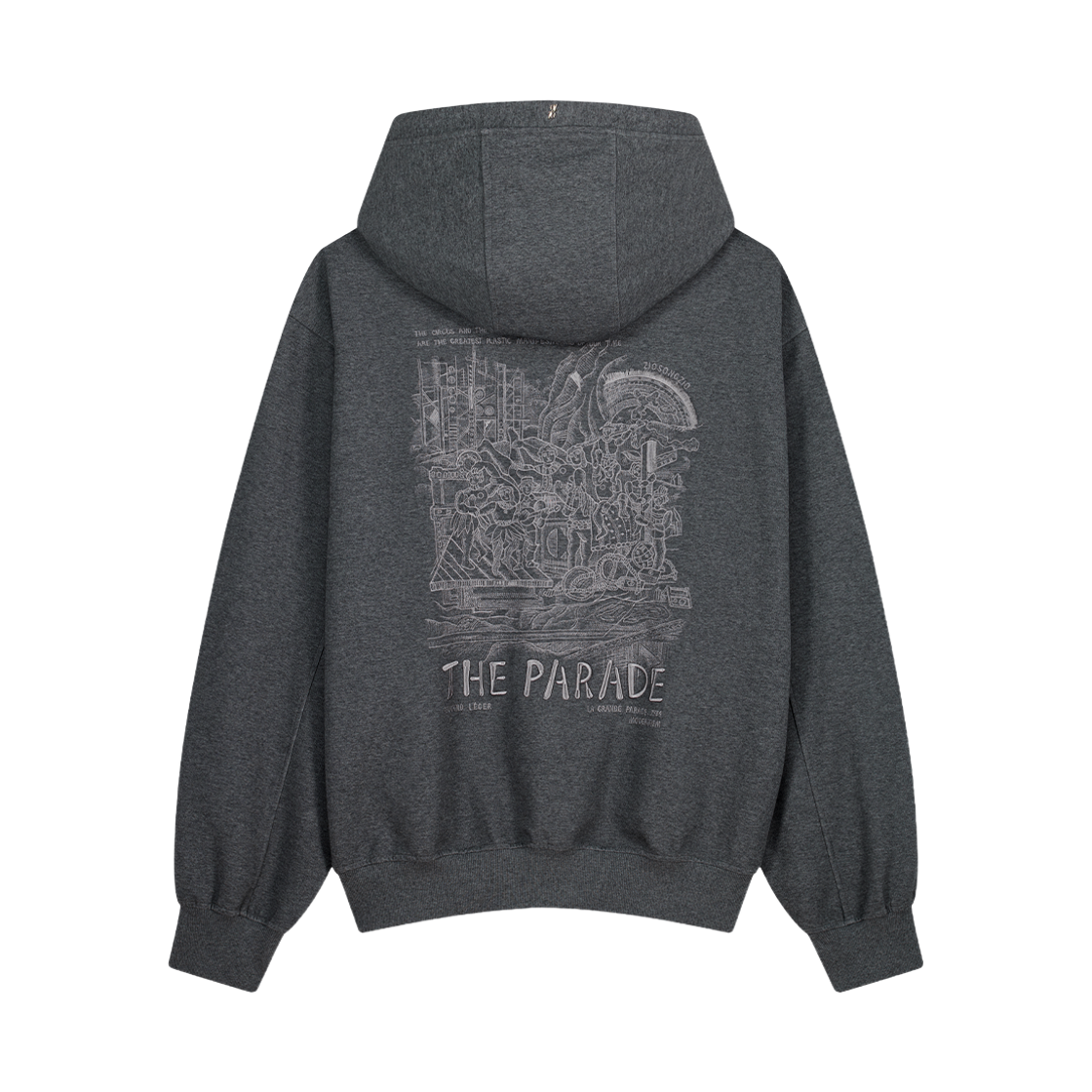 BI5TS532CH ZIOSONGZIO COLLECTION Parade Embroidered Hooded Zip Up Charcoal
