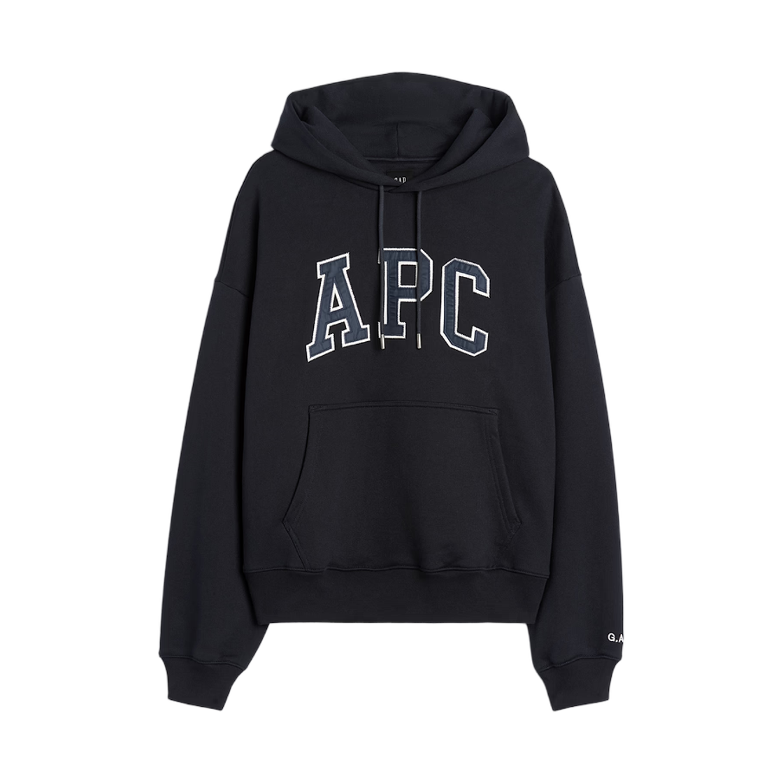 (W) 갭 x 아페쎄 엑스트라 헤비웨이트 로고 후드 뉴 클래식 네이비((W) Gap x A.P.C. Extra Heavyweight Logo Hoodie New Classic Navy)