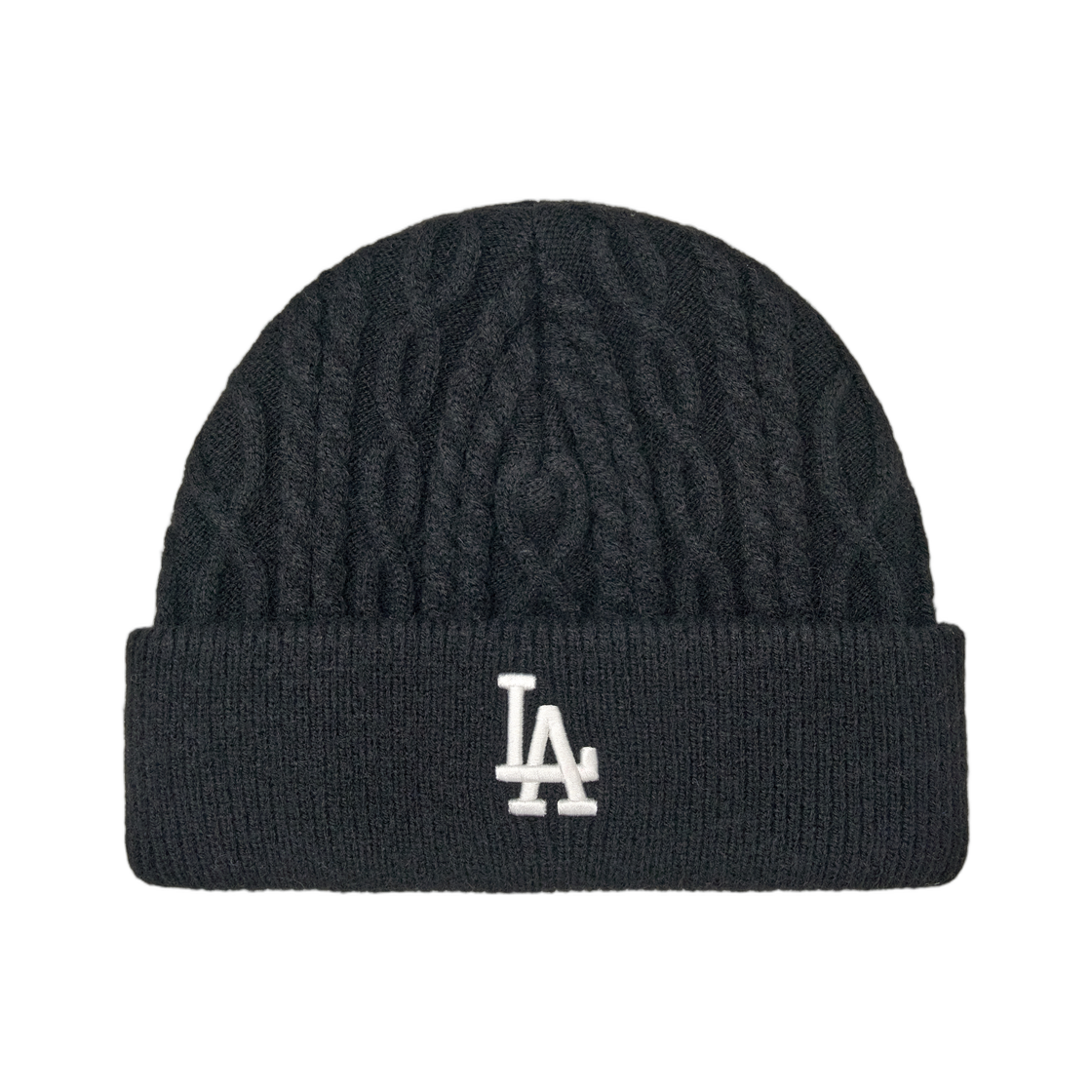 MLB 울 블렌드 케이블 비니 LA다저스 블랙(MLB Wool Blend Cable Beanie LA Dodgers Black)