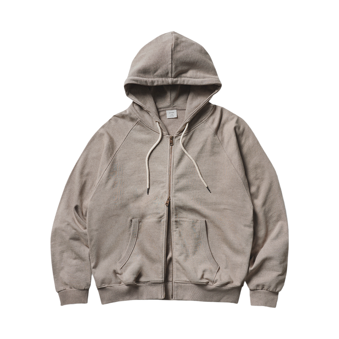 ISHD4738_29ocha_29 PERSTEP Round Cut Heavy Cotton Hoodie Zipup Mocha ISHD4738
