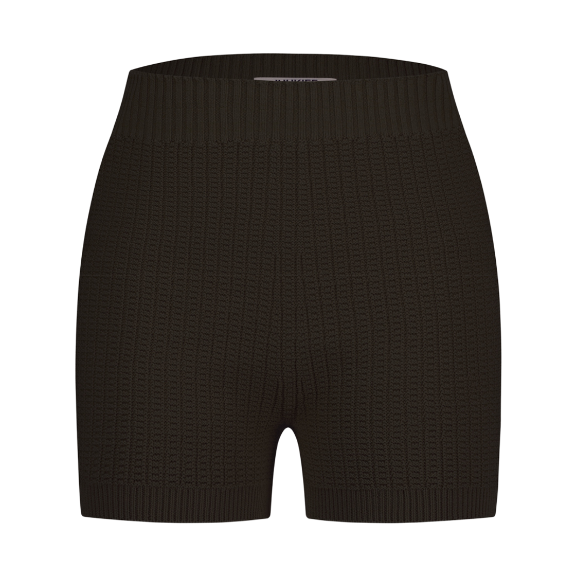 26AWMATR03DB Juukiff Waffle Structured Shorts In Mixed Viscose Deep Brown