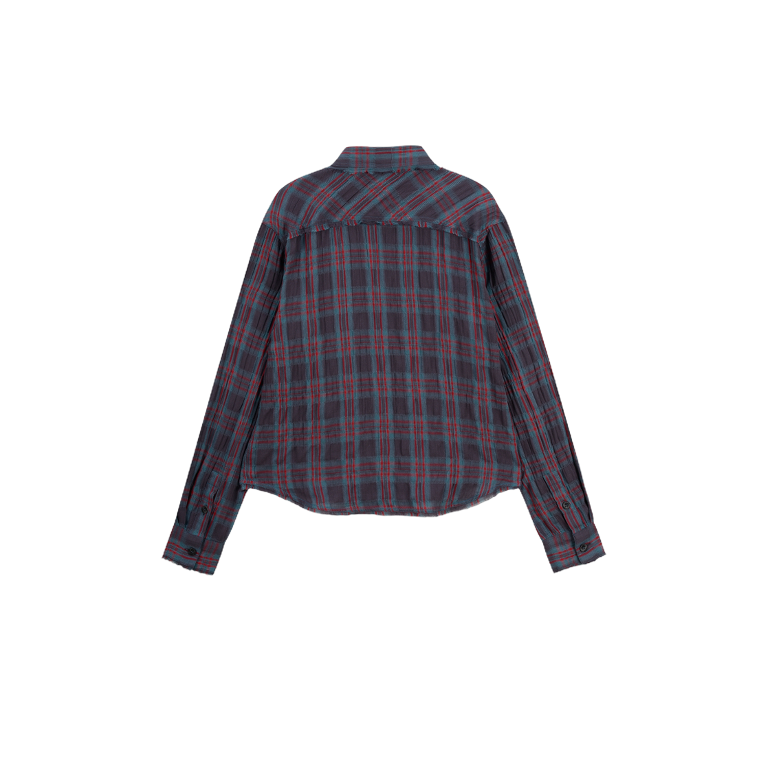 베이컨트 아카이브 딘 로우 컷 체크 셔츠 네이비(Vacant Archive Dean Raw Cut Check Shirt Navy) - 2