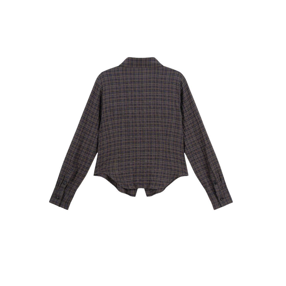 베이컨트 아카이브 세라 체크 프릴 셔츠 브라운(Vacant Archive Sera Check Frill Shirt Brown) - 2