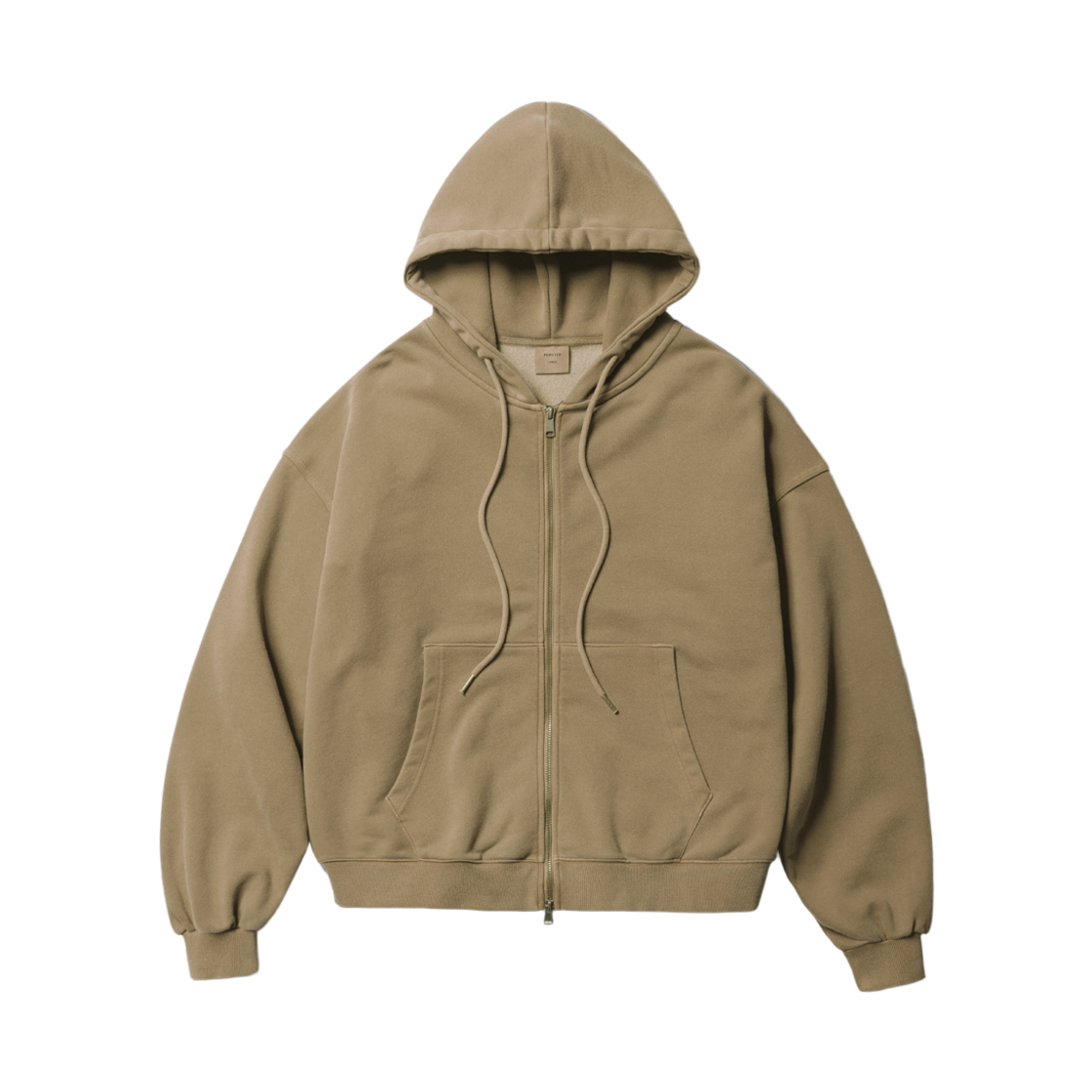 JUHD4742_stonebige_29 PERSTEP Pigment Crop Two Finder Hoodie Zip Up Stonebeige JUHD4742