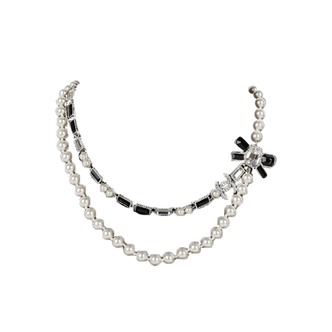 ITTQSWFC3MQS Chanel 23K Robot Ribbon Crystal Pearl Choker Necklace