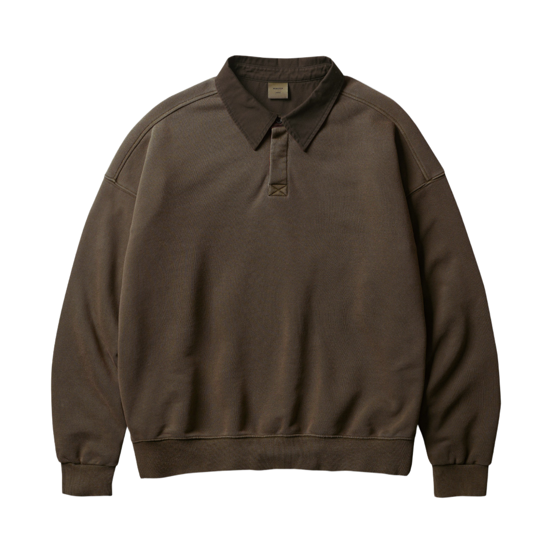ISMT4743_brown_29 PERSTEP Lazy Field Pigment Collar Sweatshirt Brown ISMT4743