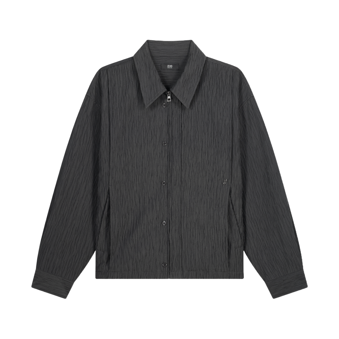 BI5SH512CH ZIOSONGZIO COLLECTION Pleats Zip Up Shirt Charcoal