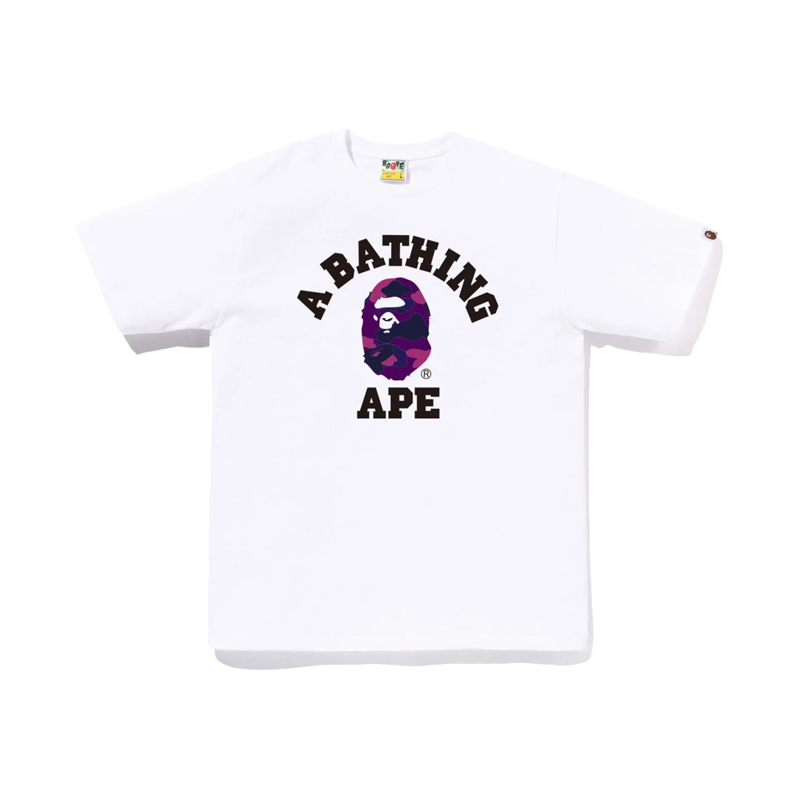- BAPE Color Camo College T-Shirt White Purple