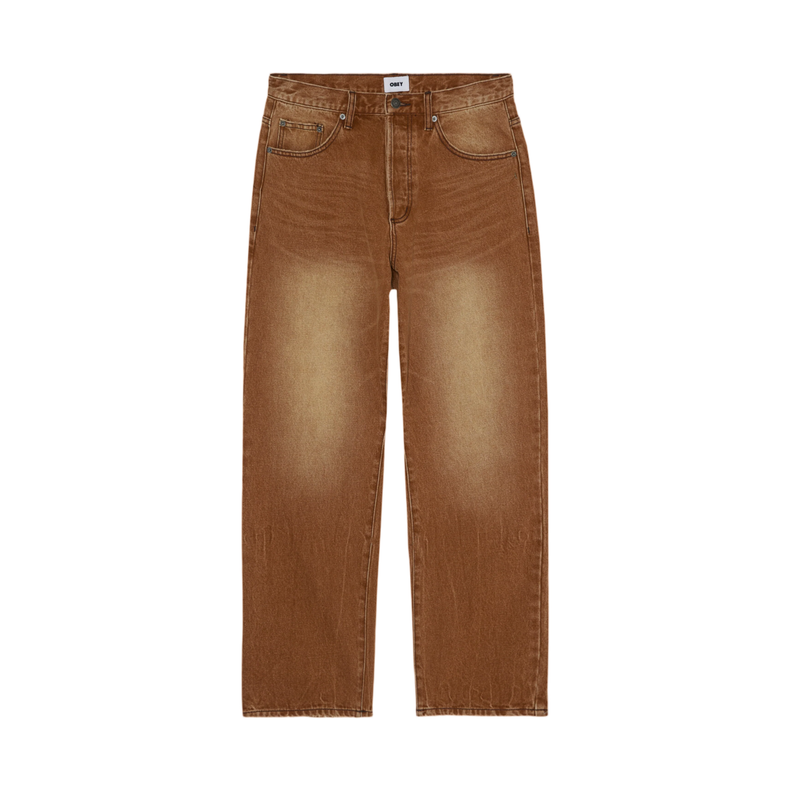 142010119 Obey Boxcar Straight Leg Denim Archive Brown