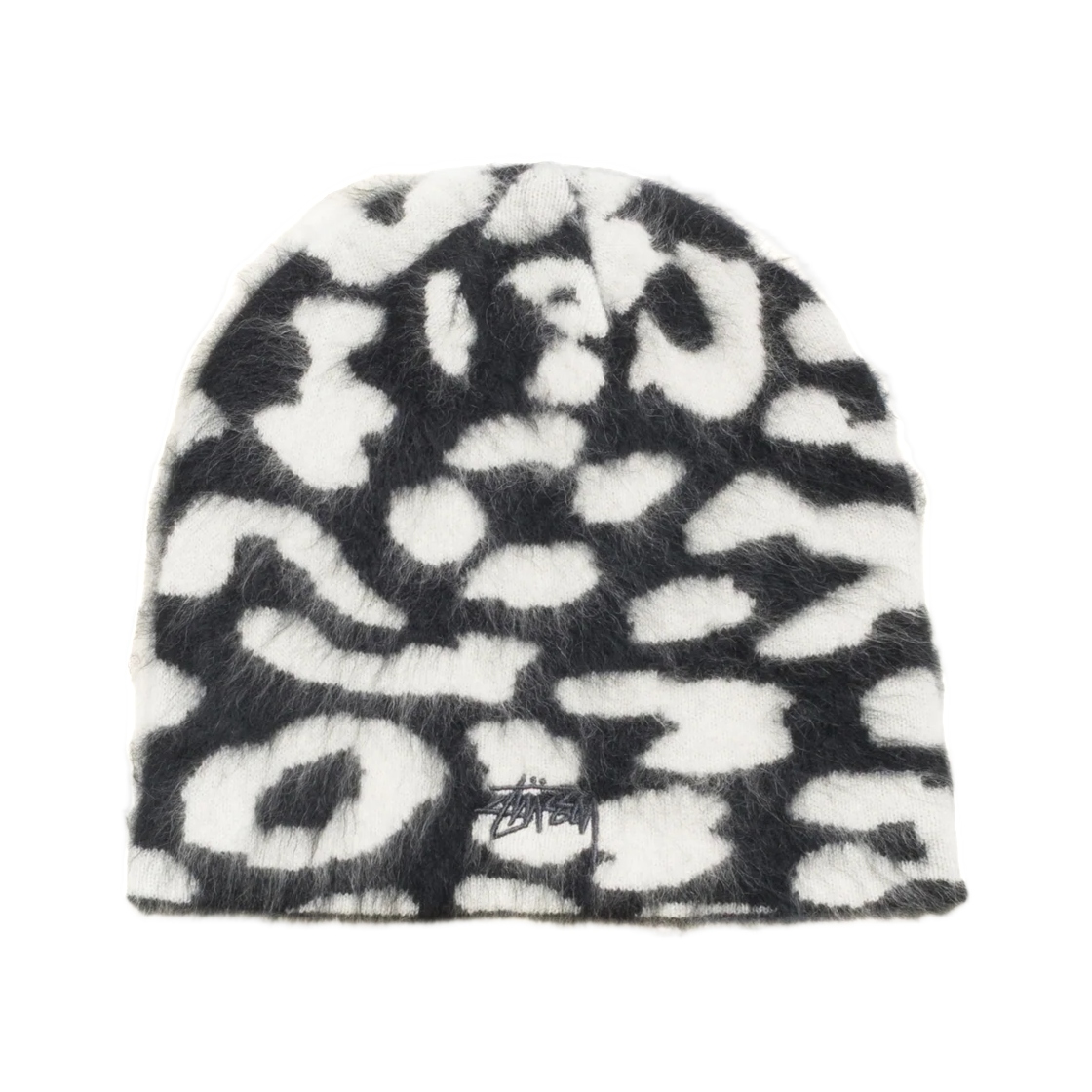 1321282 Stussy Cashmere Leopard Skullcap Black