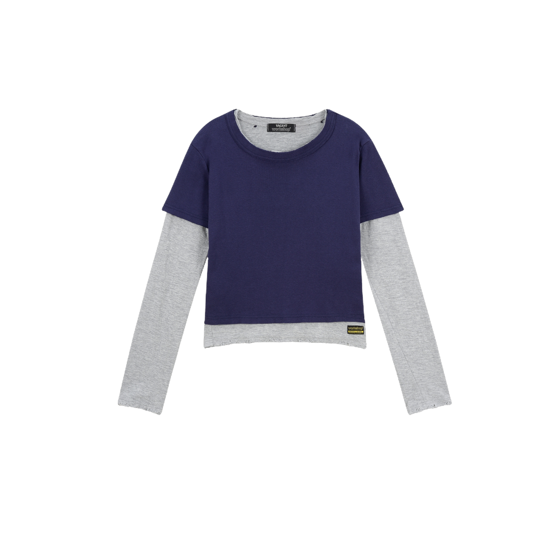 WWK63JLS002NVQQ Vacant Archive Women Workshop Vintage Layered T-Shirts Set (Short & Long Sleeve) Navy