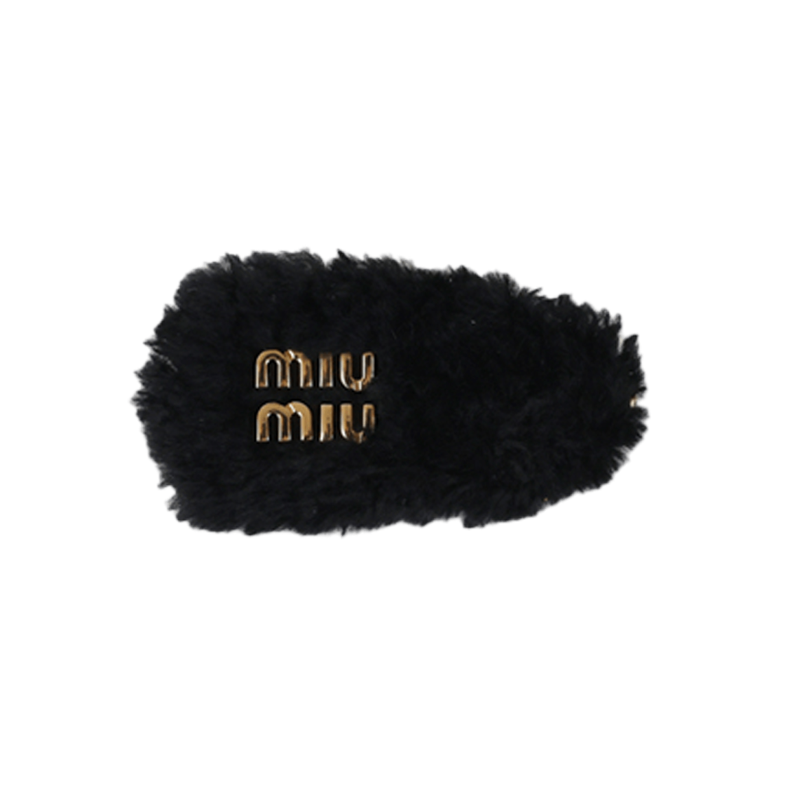 ITBG6BEN4OVK Miu Miu Black Shearling Hair Clip