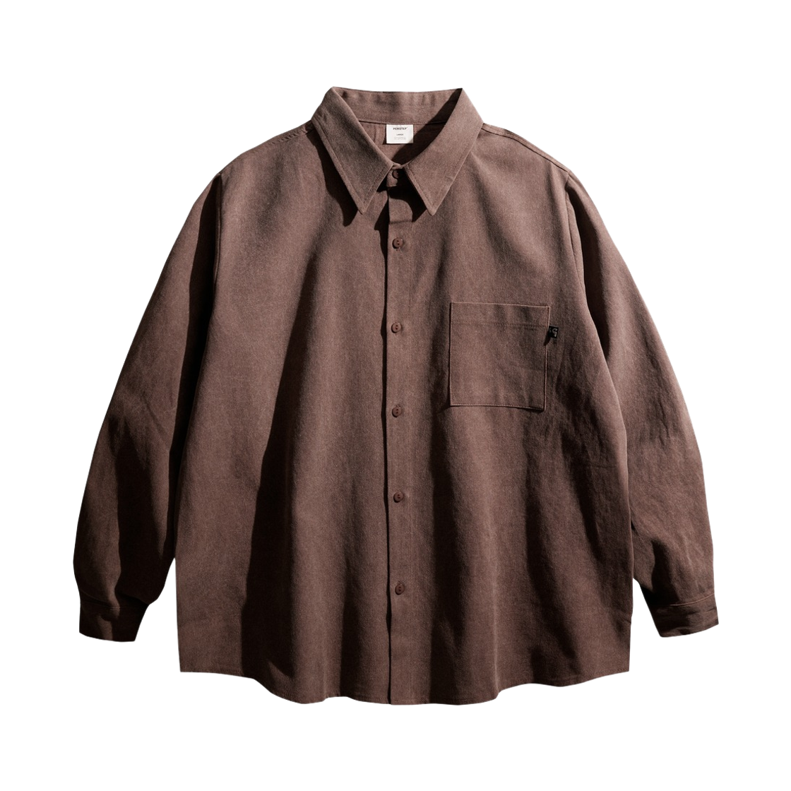 SMLS4058_darkbrown_k PERSTEP Pigment Loose Fit Shirt Darkbrown SMLS4058