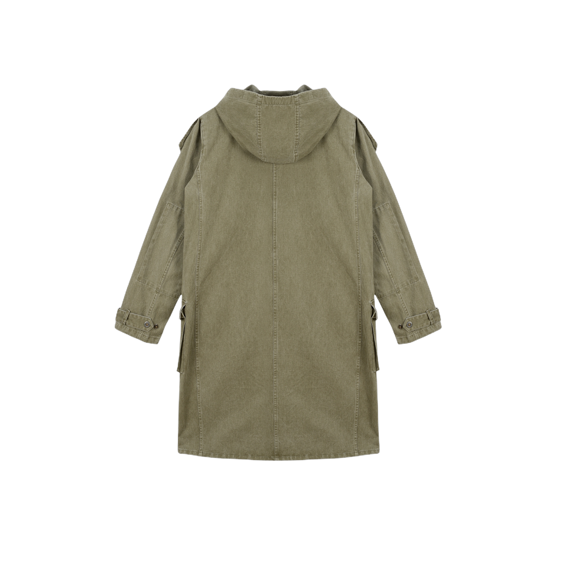 베이컨트 아카이브 엘빈 밀리터리 롱 후디 코트 카키(Vacant Archive Men Elvin Millitary Long Hoodie Coat Khaki) - 2