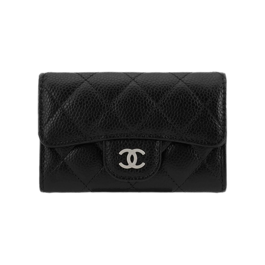 샤넬 클래식 카드 홀더 그레인드 카프스킨 & 실버 메탈 블랙(Chanel Classic Card Holder Grained Calfskin & Silver Black)