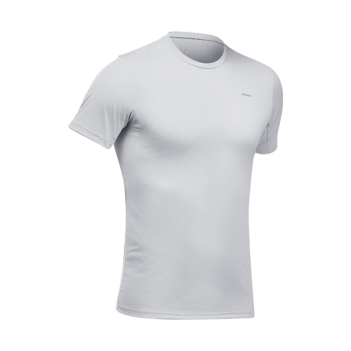 8612136 Decathlon Men's Hiking Short Sleeve T-Shirt MH100 Pearl Grey