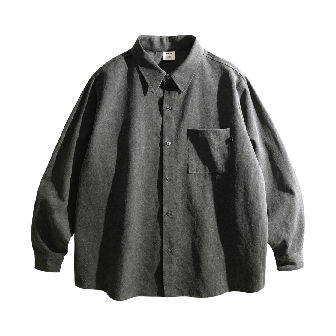 SMLS4058_darkgray_k PERSTEP Pigment Loose Fit Shirt Dark Gray SMLS4058