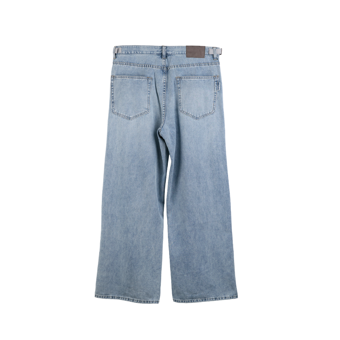 폴리테루 엉클 컷 데님 진 워시드 라이트 블루(Polyteru Uncle Cut Denim Jeans Washed Light Blue) - 2