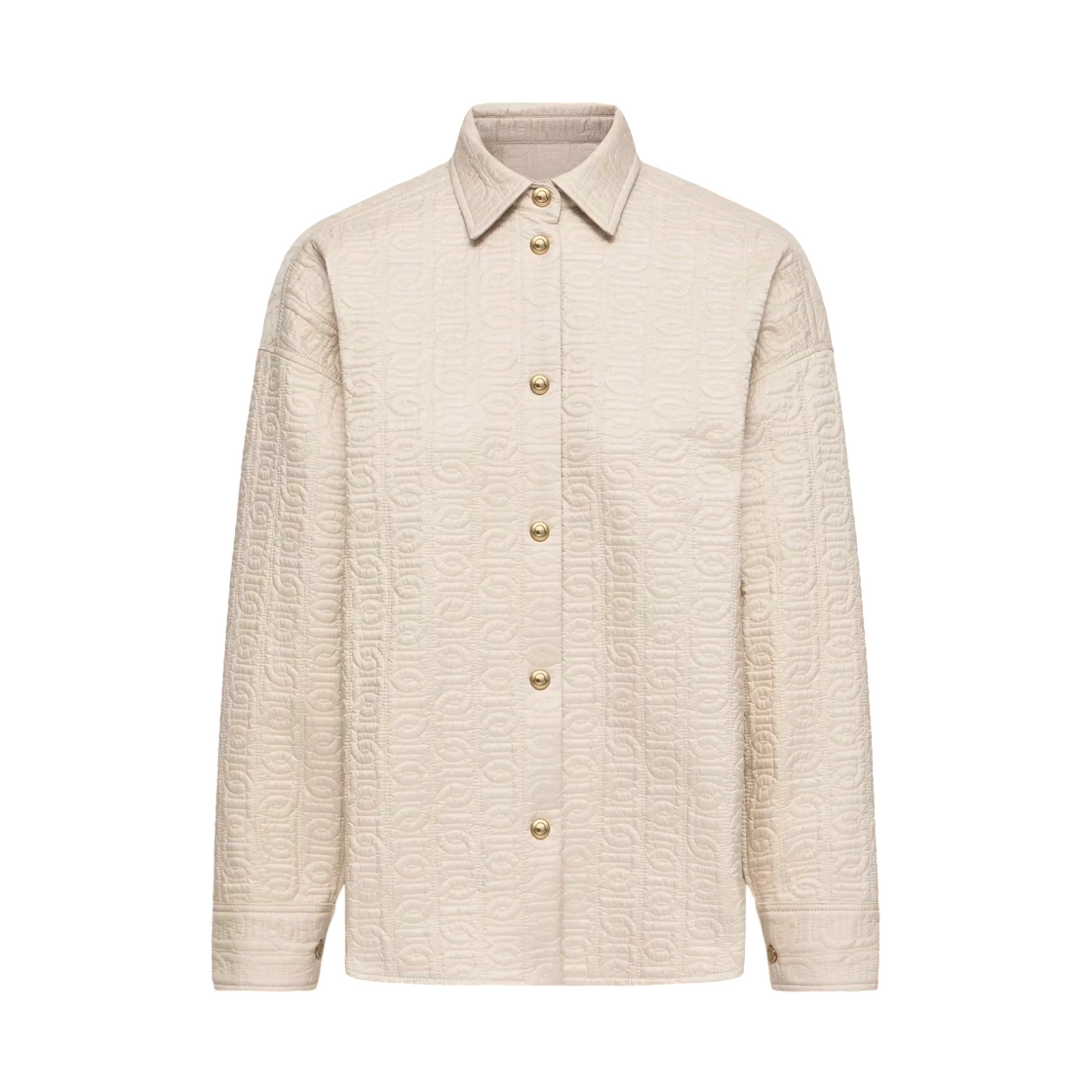 L2-093-2F00011-597YF-F20 (W) Moncler Chain Quilted Padded Shirt Jacket Light Beige - 26FW