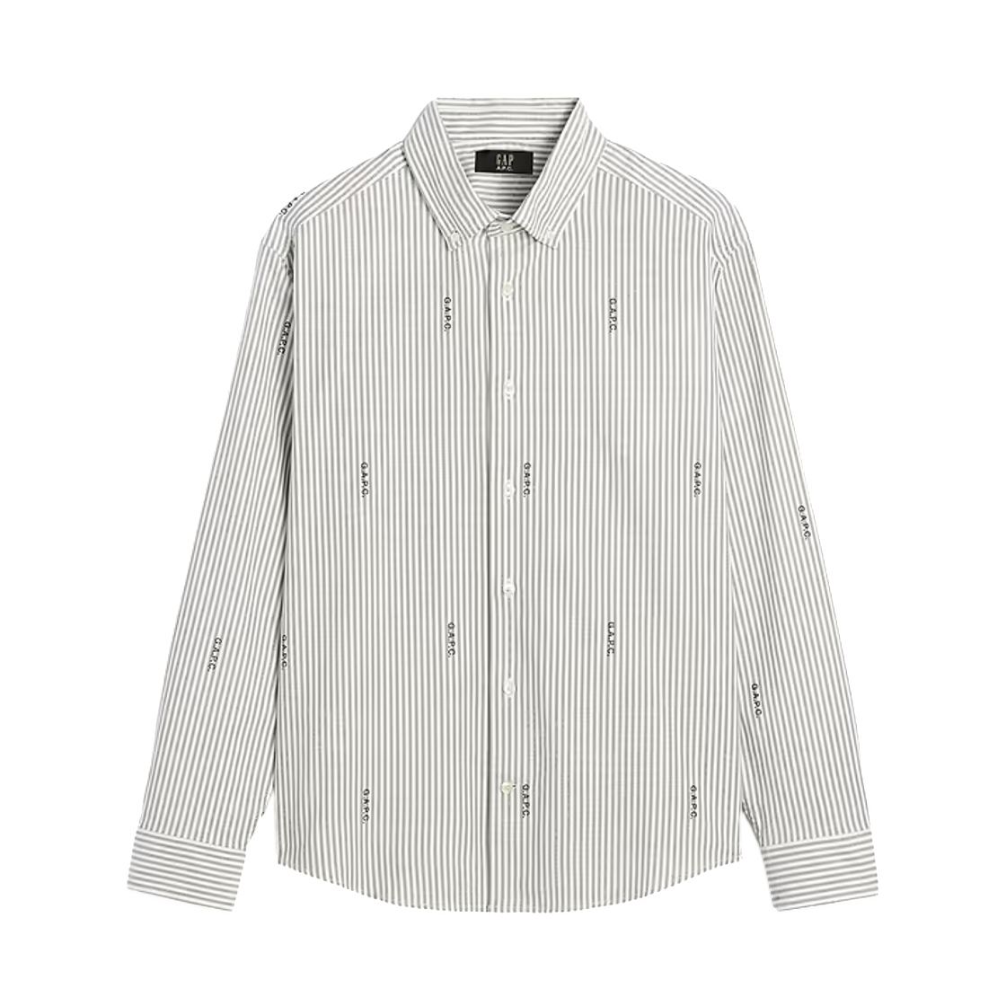 갭 x 아페쎄 릴렉스드 로고 옥스포드 셔츠 스트라이프 우드지 브라운(Gap x A.P.C. Relaxed Logo Oxford Shirt Stripe Woodsy Brown) - 1