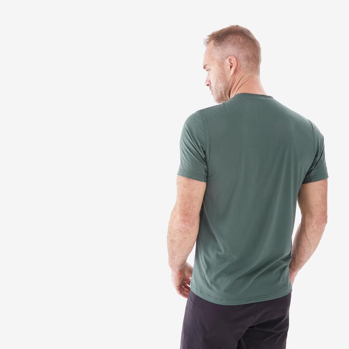 데카트론 남성 등산 반팔 티 MH100 스모크 그린(Decathlon Men's Hiking Short Sleeve T-Shirt MH100 Smoke Green) - 5
