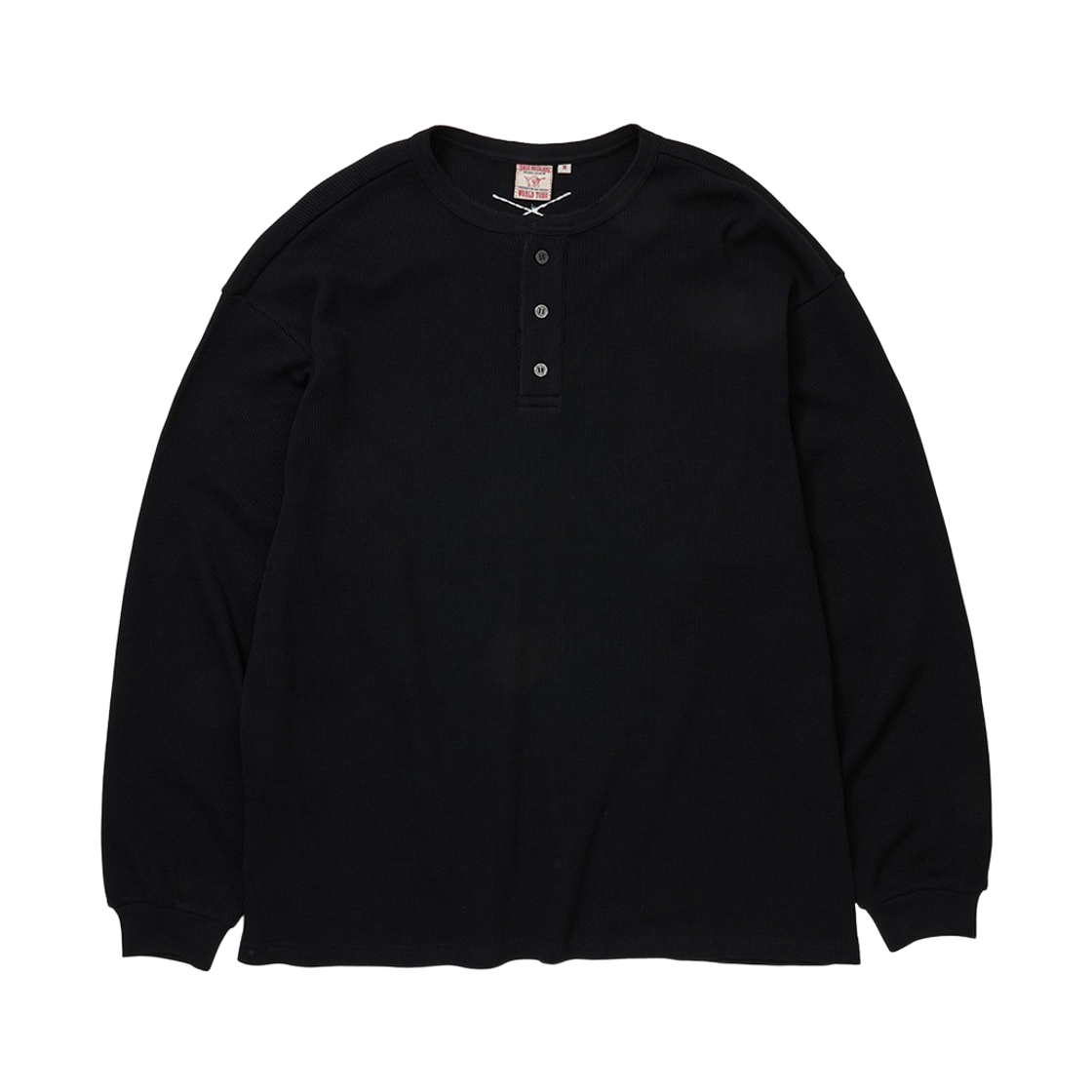 트루릴리젼 와플 헨리넥 롱슬리브 - 블랙(True Religion Waffle Henley Long Sleeve - Black)