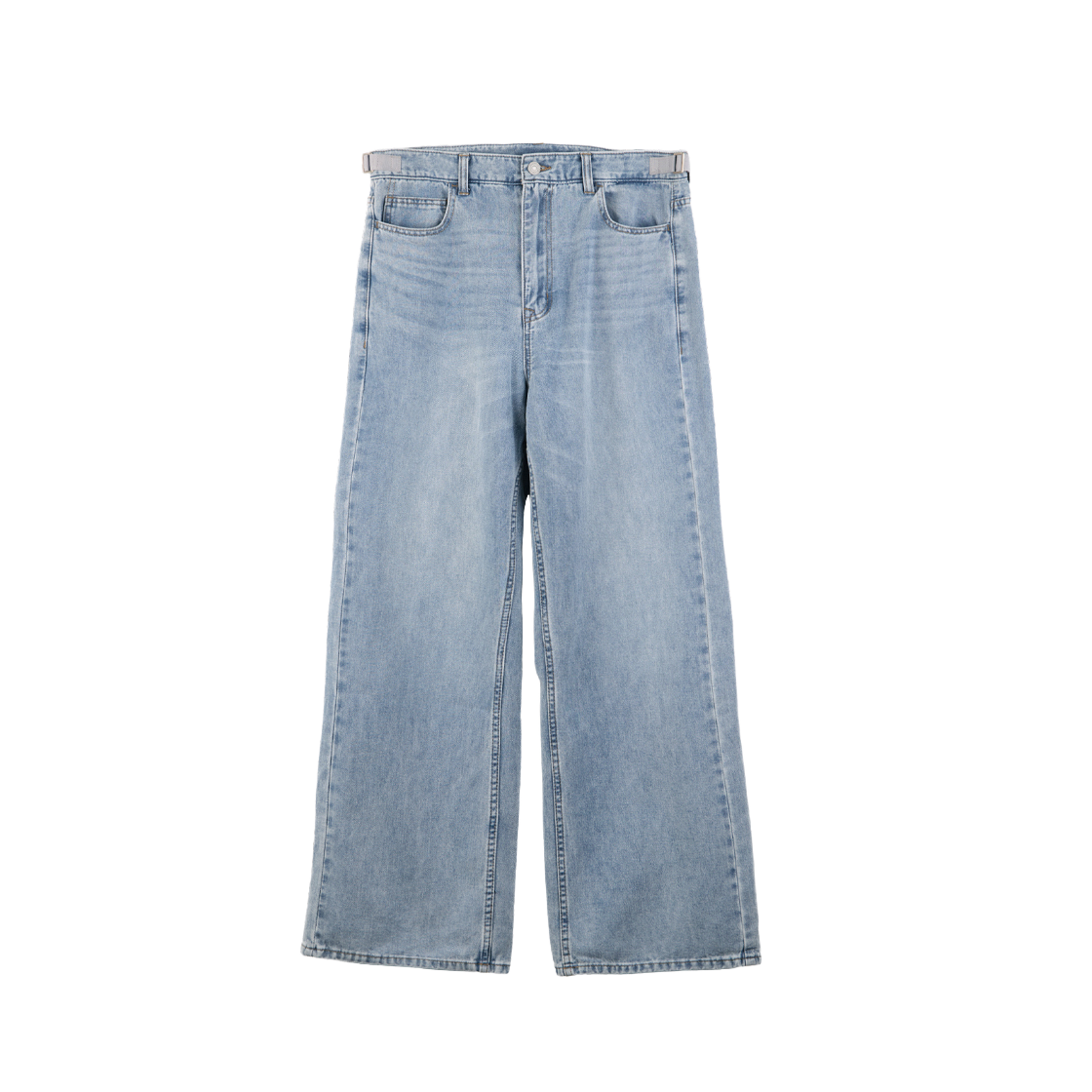 폴리테루 엉클 컷 데님 진 워시드 라이트 블루(Polyteru Uncle Cut Denim Jeans Washed Light Blue)