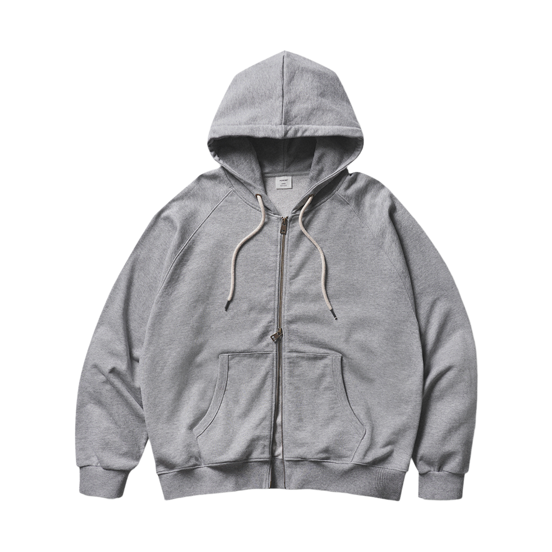 ISHD4738_gray_29 PERSTEP Round Cut Heavy Cotton Hoodie Zipup Gray ISHD4738