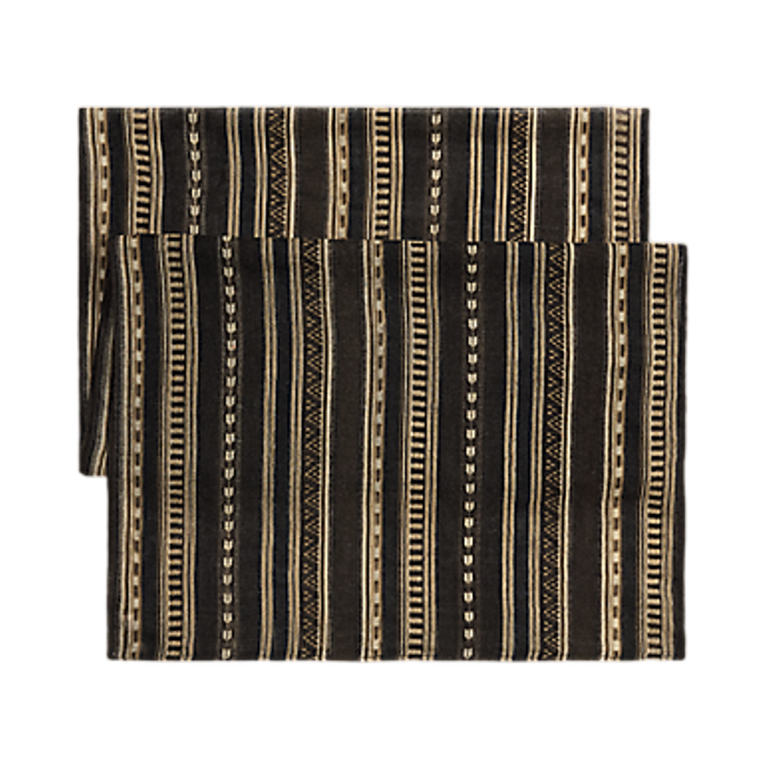 더블 RL 스트라이프 울 스카프 블랙 멀티(Double RL Striped Wool Scarf Black Multi) - 1