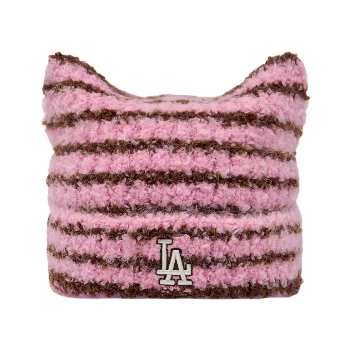 3ABN01666-07PKS MLB Stripe Meowing Beanie LA Dodgers Pink