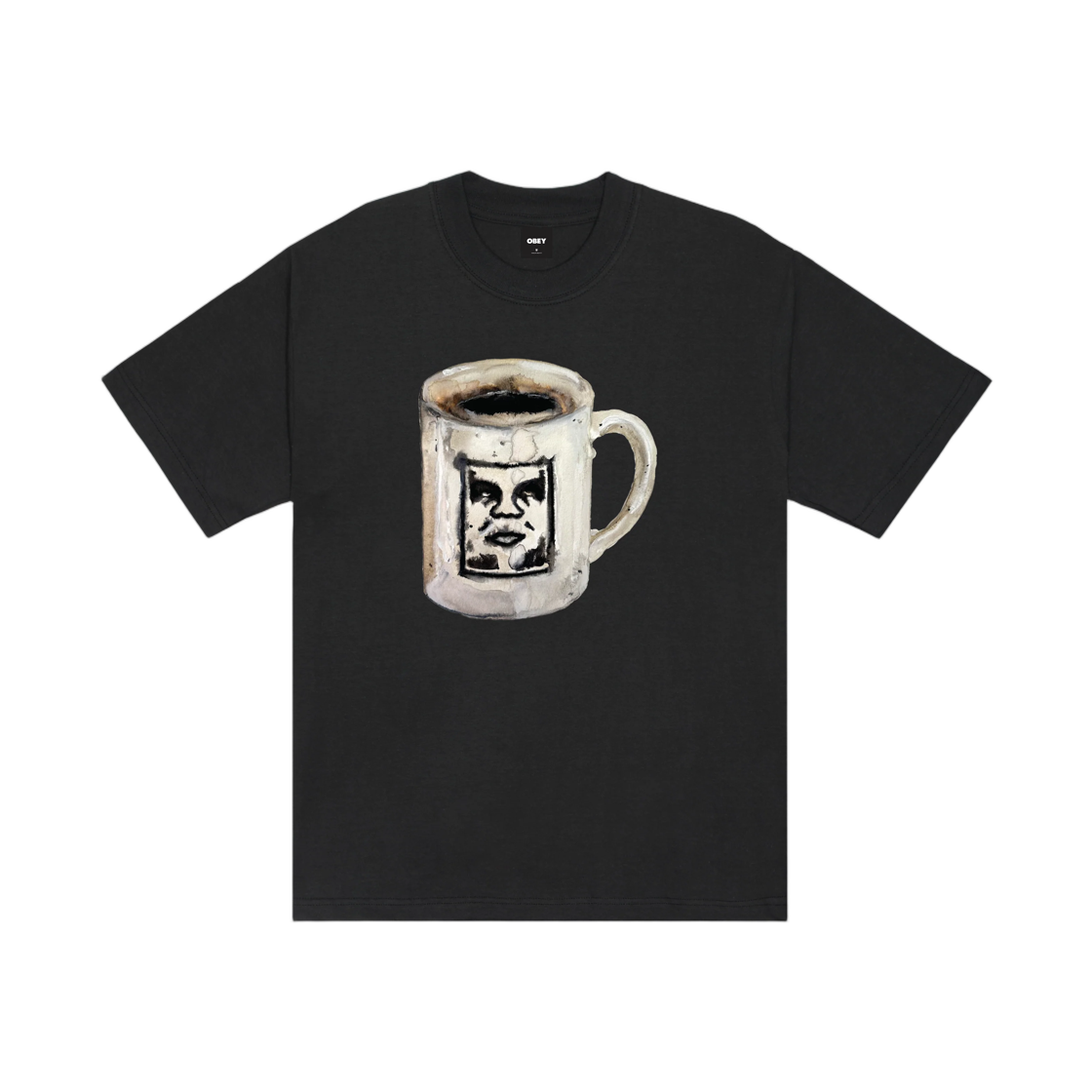 168024503 Obey Coffee Cup Heavyweight T-Shirt Vintage Black