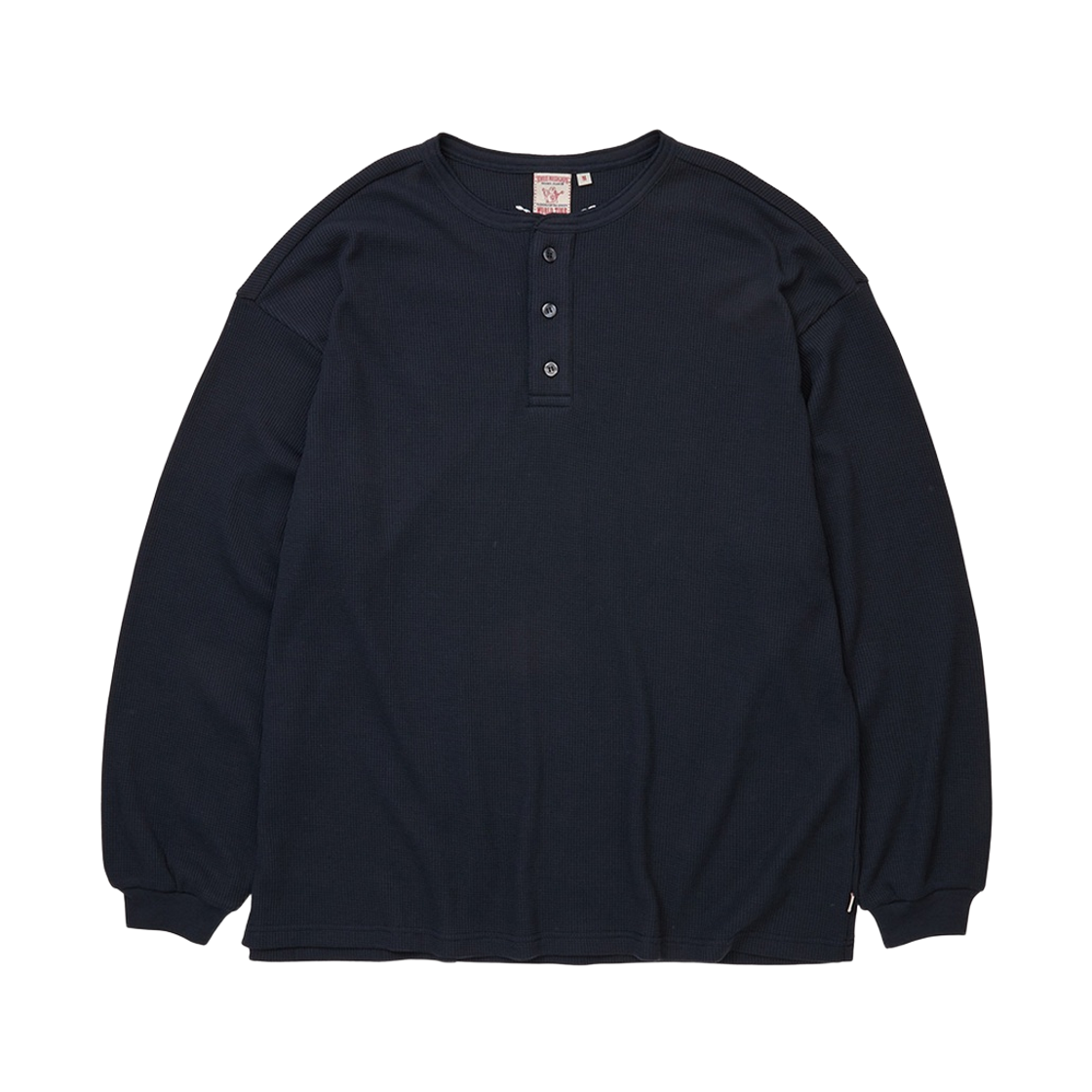 TRB3LSU151NNV True Religion Waffle Henley Long Sleeve - Navy