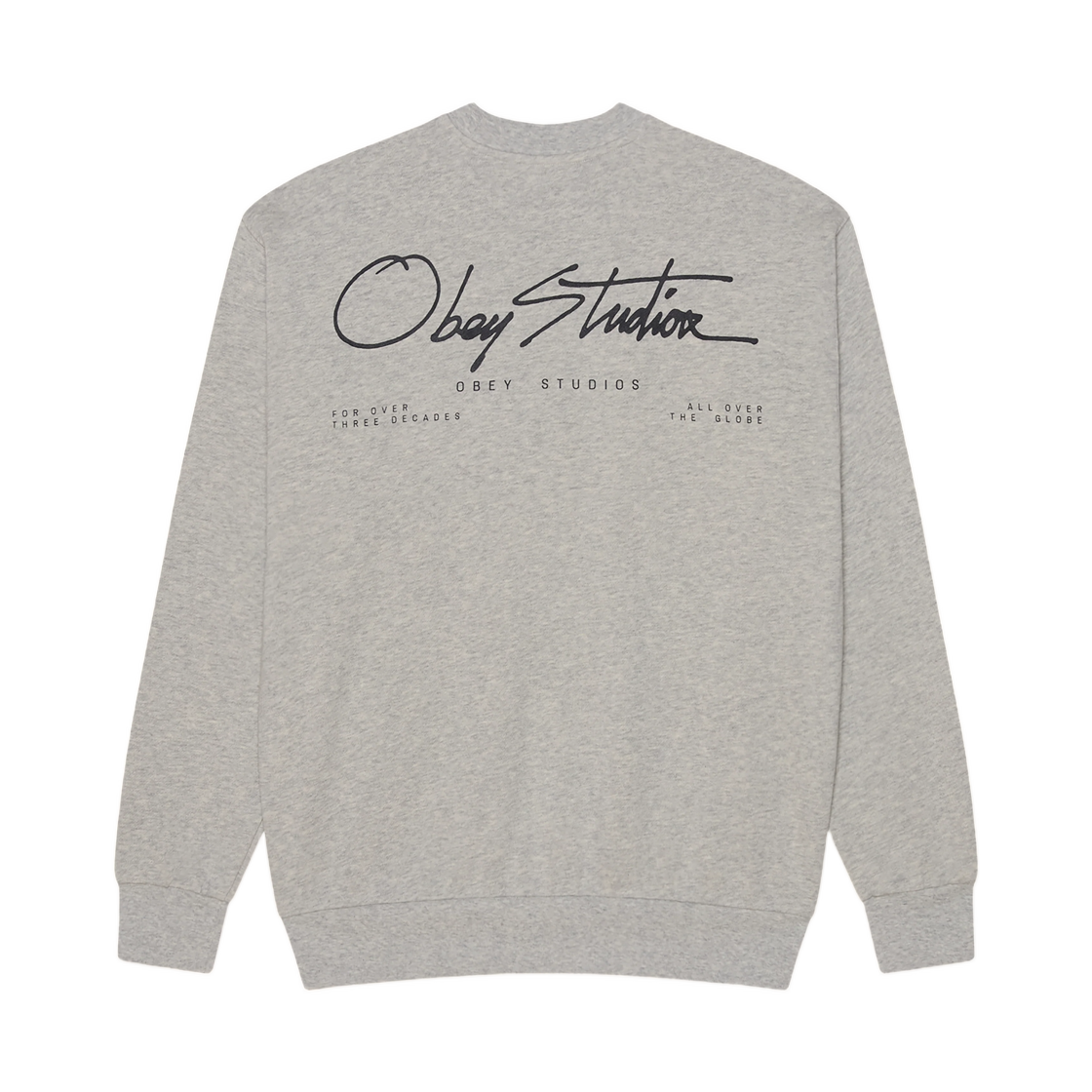 111600104 Obey Autograph Crewneck Ash Grey