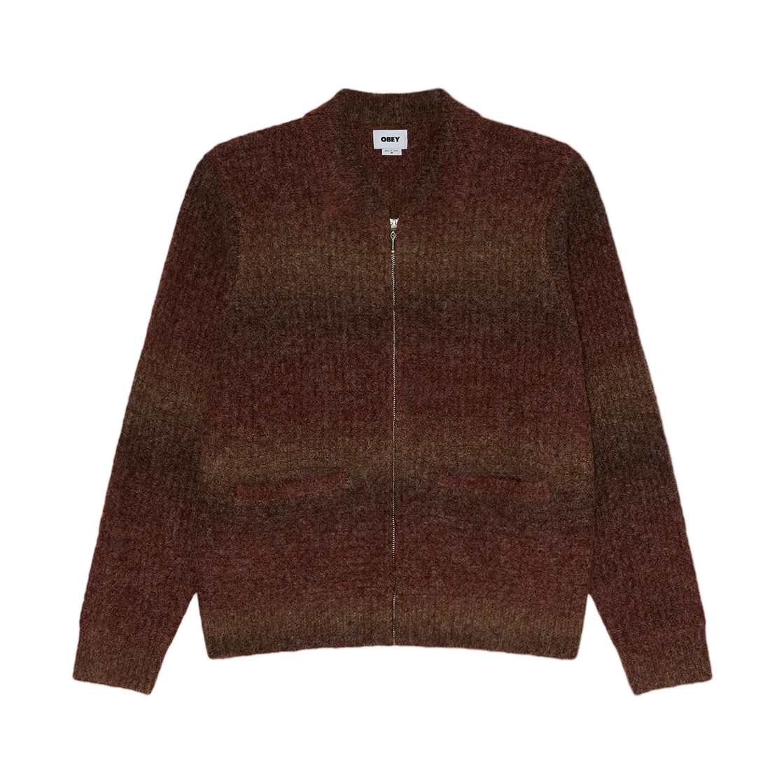 151010054 Obey Anton Gradient Cardigan Brown Multi