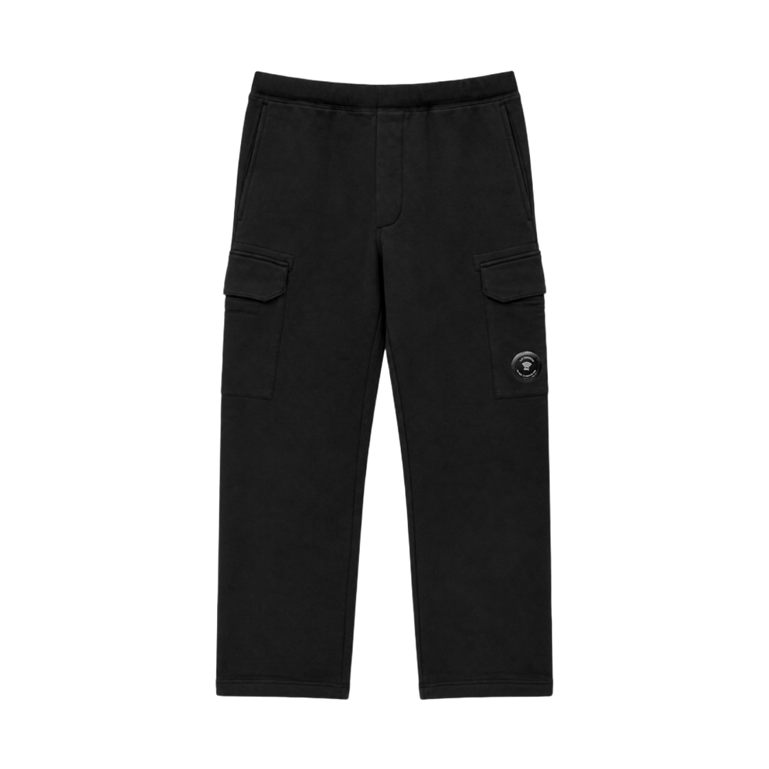 21CMSP030A005086W999 C.P. Company Diagonal Raised Fleece Lens Cargo Sweatpants Black - 26FW
