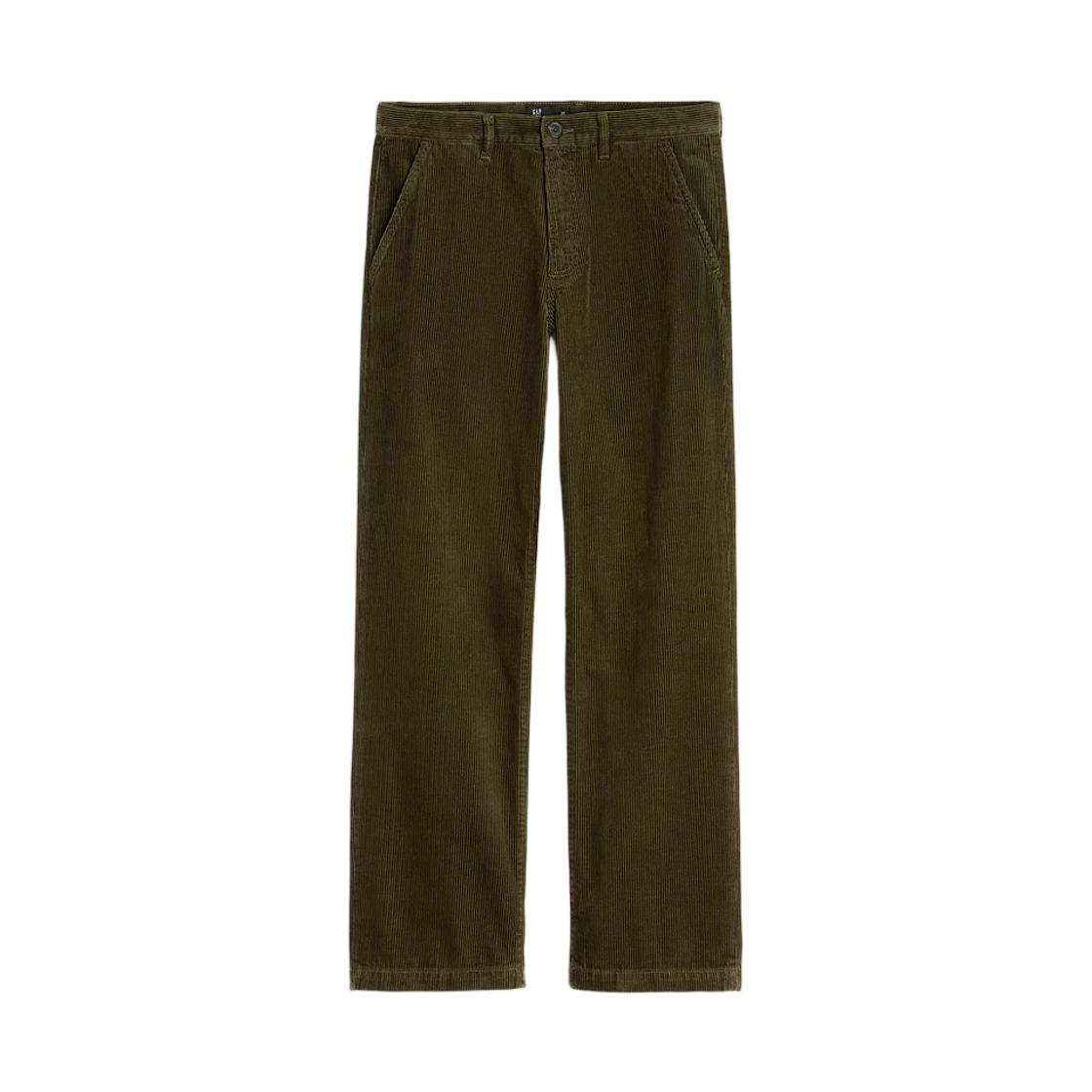 (W) 갭 x 아페쎄 코듀로이 릴렉스드 스트레이트 팬츠 오일 그린((W) Gap x A.P.C. Corduroy Relaxed Straight Pants Oil Green)