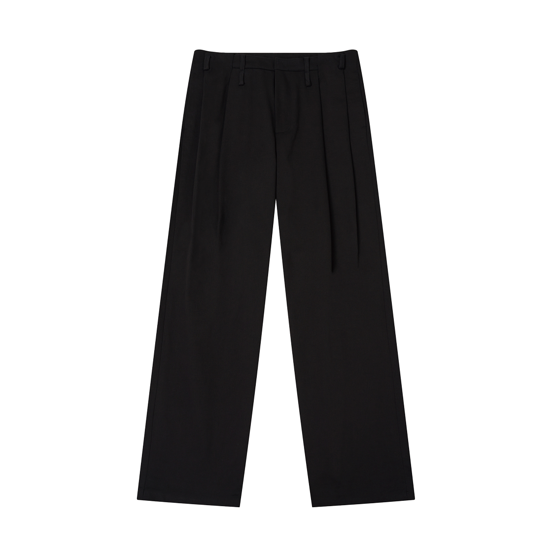 에스티유 아치 플리츠 코튼 팬츠 인 블랙(STU Arch Pleat Cotton Pants In Black)