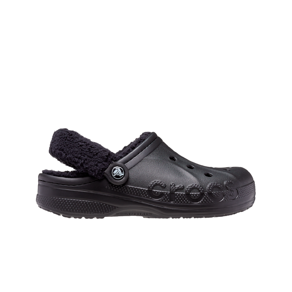 BAYA LINED FUZZ STRAP C Crocs BAYA LINED FUZZ STRAP CLOG BLACK 26FUCL206633
