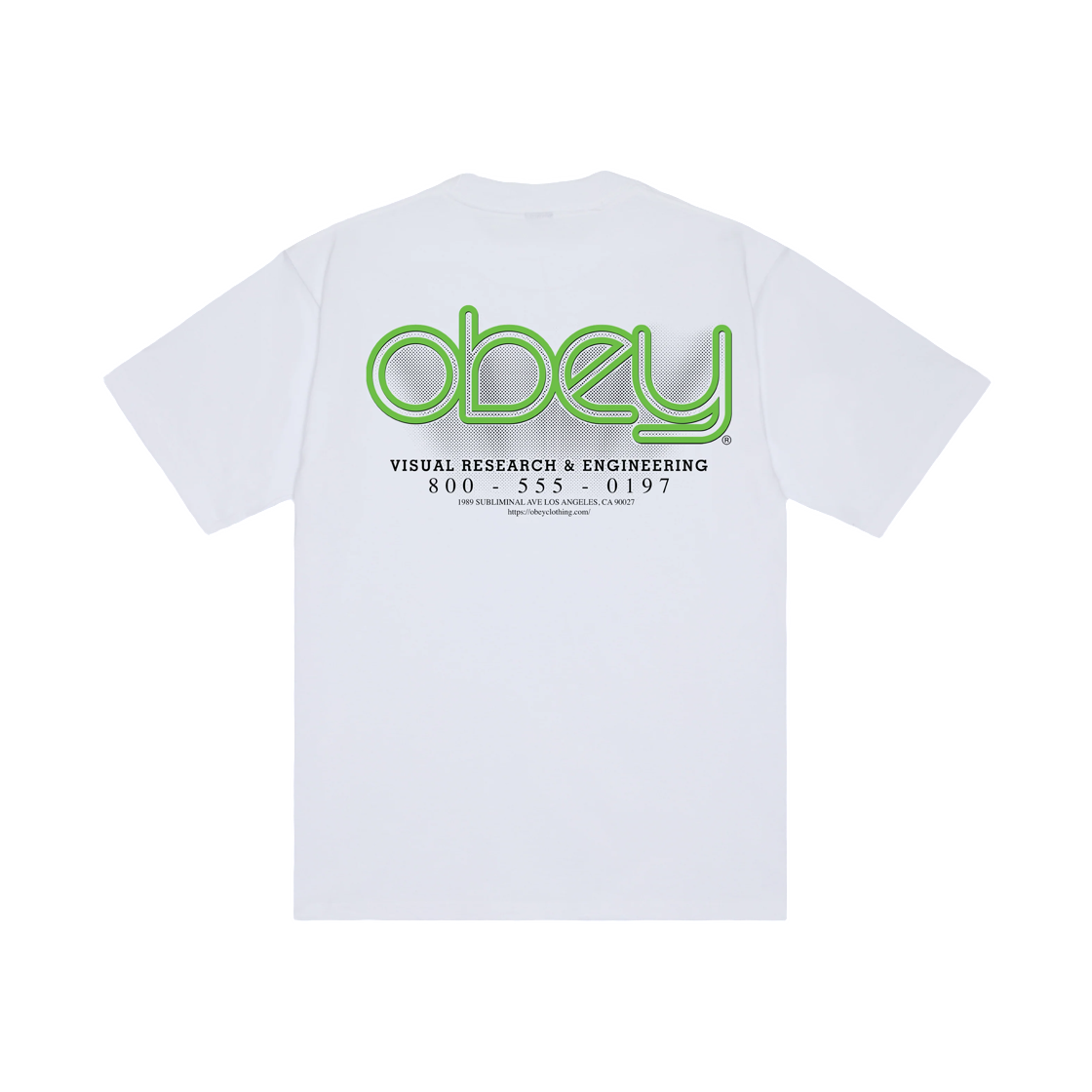 168024497 Obey Visual Research Heavyweight T-Shirt White