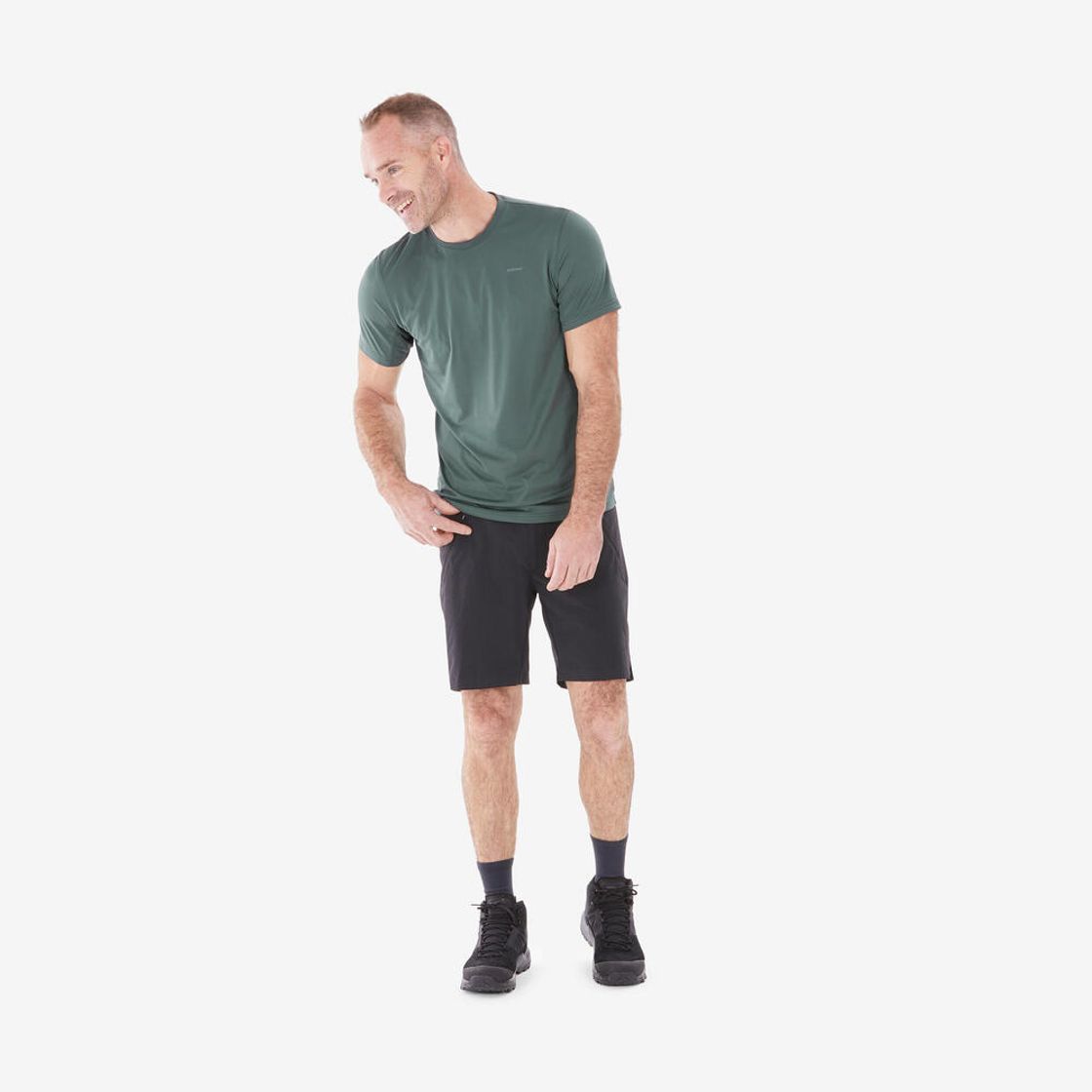 데카트론 남성 등산 반팔 티 MH100 스모크 그린(Decathlon Men's Hiking Short Sleeve T-Shirt MH100 Smoke Green) - 3