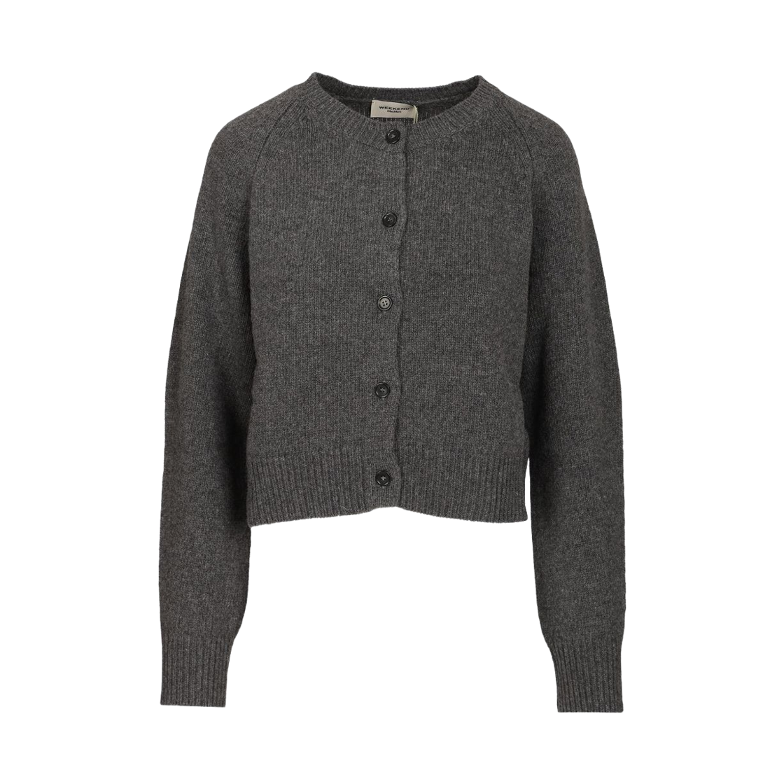 OMBROSA-006 (W) Weekend Max Mara Ombrosa Wool Crewneck Cardigan Grey