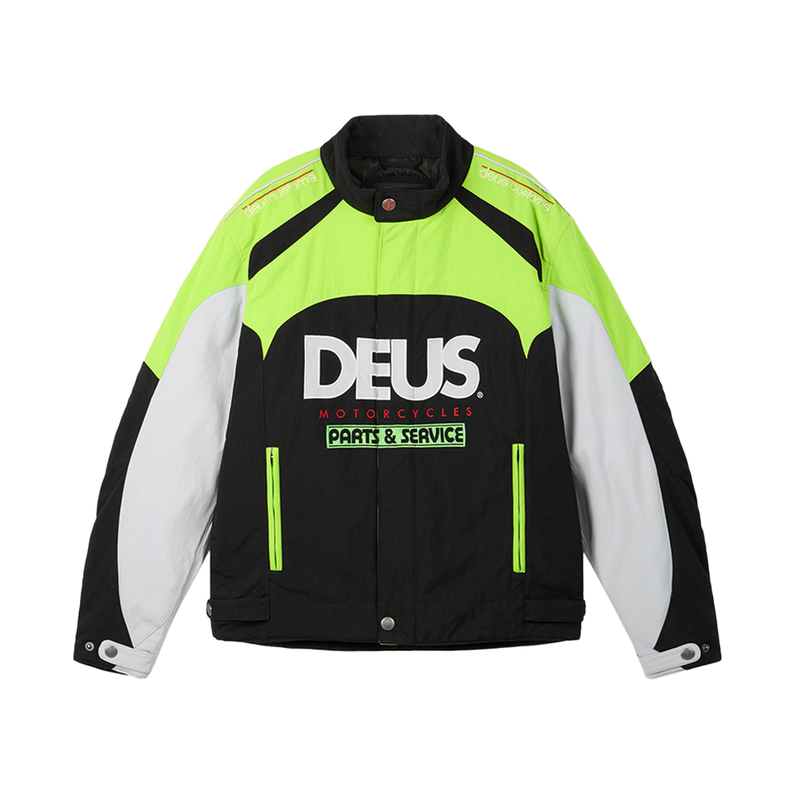 [6% 적립] 데우스 엑스 마키나 바이커 스탠드 넥 점퍼 그린([6% 적립] Deus Ex Machina Biker Stand Neck Jumper Green)