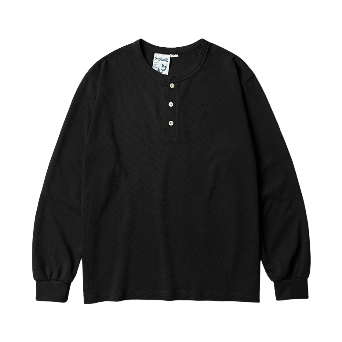 SJLT4748_black_29 PERSTEP Stable Henley Neck Long Sleeve Black SJLT4748