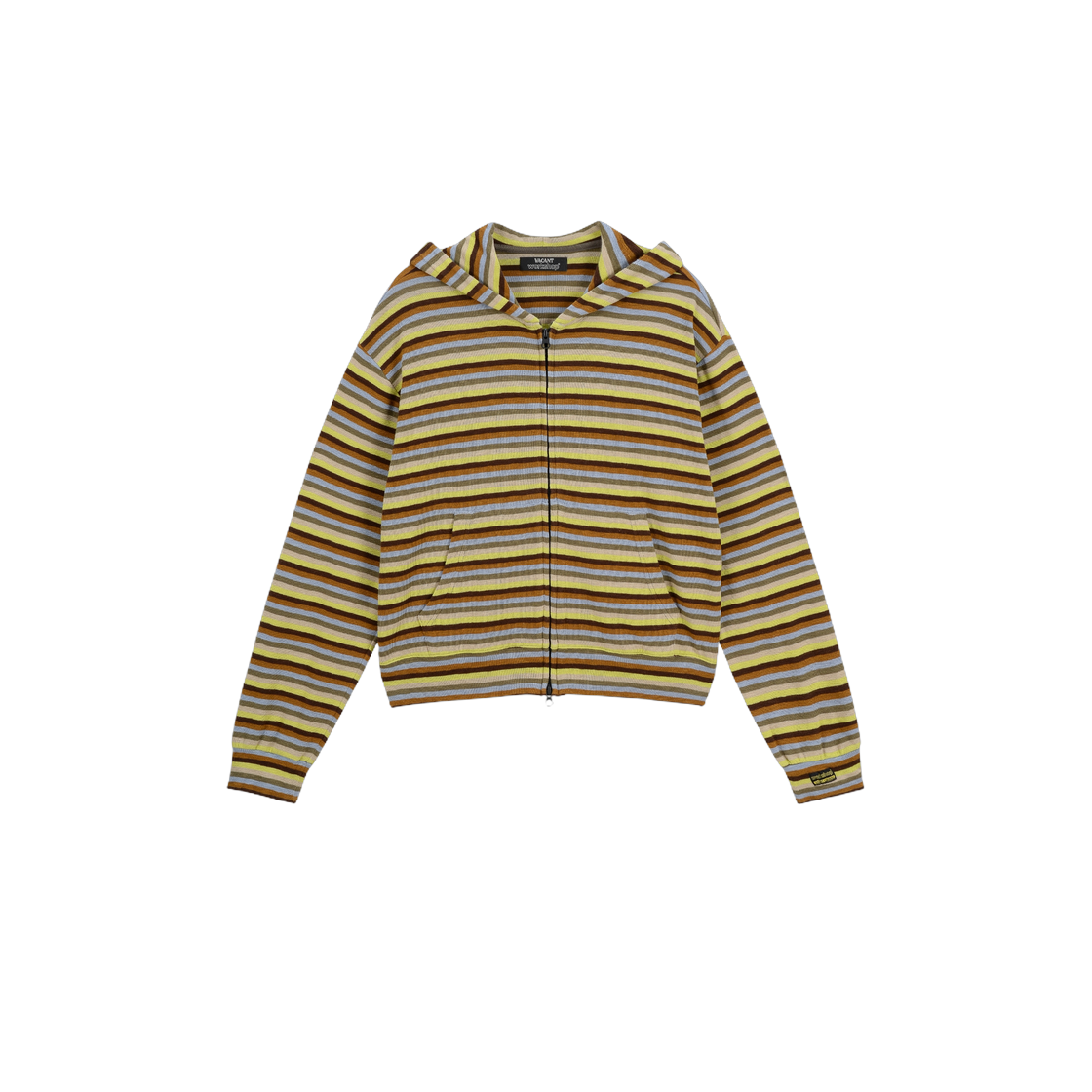 베이컨트 아카이브 남성 워크샵 멀티 스트라이프 슬림 후디 집업 그린(Vacant Archive Men Workshop Multi 
Striped Slim Hoodie Zip-Up Green)
