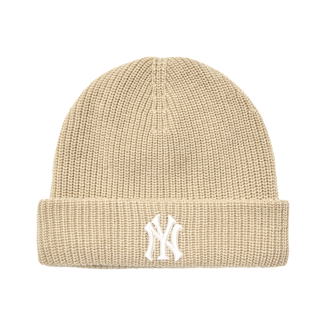 3ABNBM266-50SAS MLB New Jelly Mid Beanie New York Yankees Light Beige