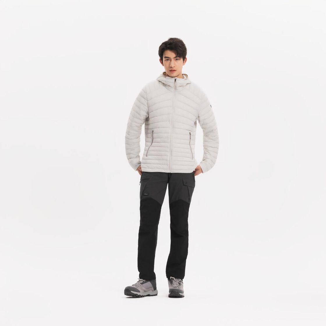 데카트론 남성 등산 다운 후드 재킷 트렉 100 펄 베이지(Decathlon Men's Hiking Down Hooded Jacket Trek 100 Pearl Beige) - 7