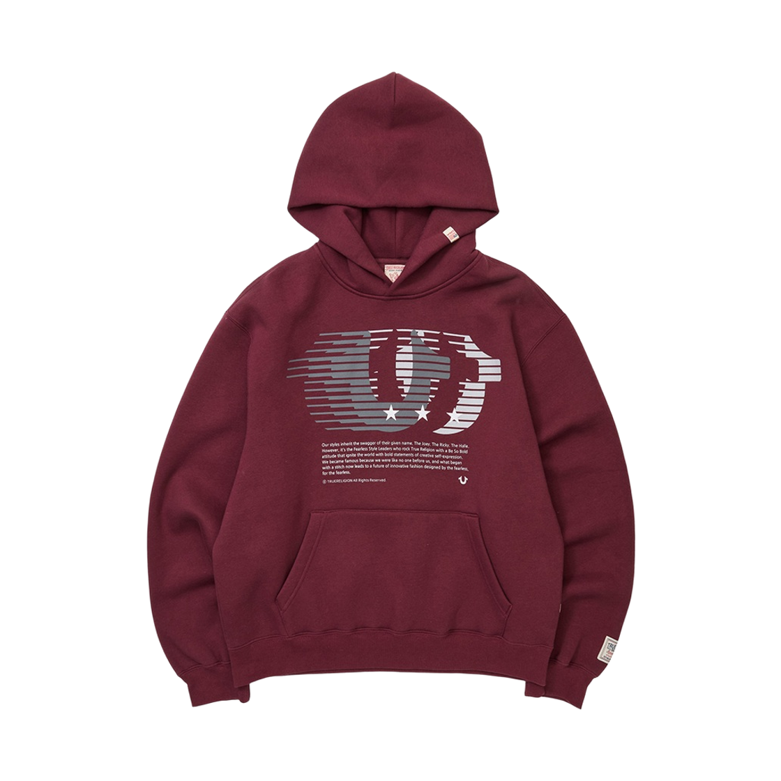 트루릴리젼 빈티지 애슬레틱 홀스슈 후디 - 버건디(True Religion Vintage Athletic Horseshoe Hoodie - Burgundy)