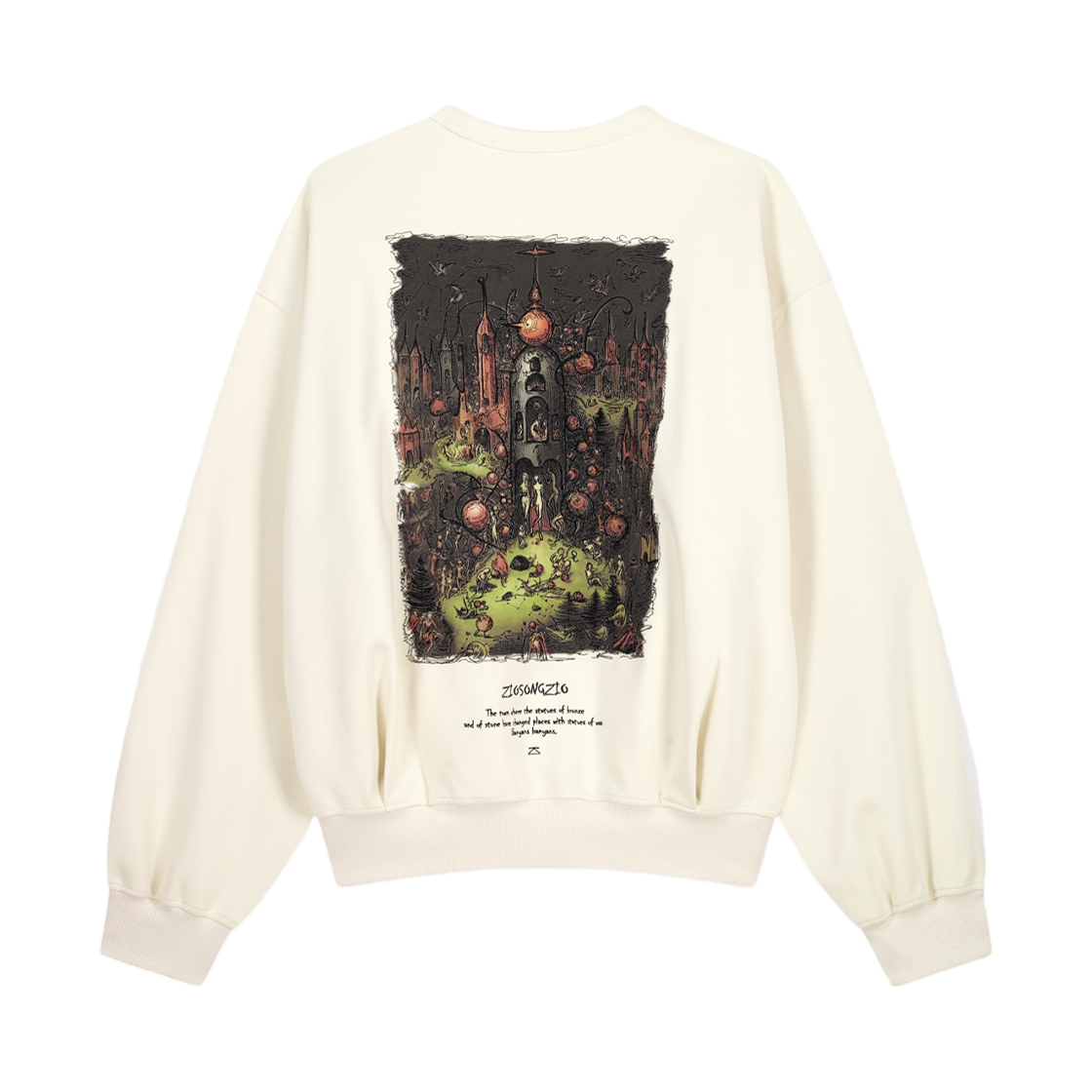 BI5TS536CR ZIOSONGZIO COLLECTION Surrealism Sweatshirt Cream